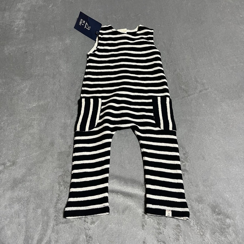 Me‎ & Henry Striped Romper Baby 3-6m Black Jumpsuit Boho